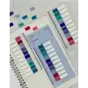 10 Yarım Renkli Cetvelli Dream Şeffaf Pet İndeks Sticker/İndex/Post-it/Postit/Kitap Ayracı/Not Kağıdı
