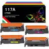Toner Kartuşu HP 117A Renkli Lazer 150nw MFP 179fnw 178nw 150a 178nwg 179fwg 179 178 150 W2070A W2071A W2072A W2073A Yazıcı ile Uyumlu (Siyah Camgöbeği Sarı Macenta 4 adet paket) (bunl) (bun4 renkte)