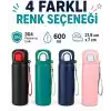 Paslanmaz Çelik Çocuk Su Matarası 600 ml Pipetli Tek Kapak Çift İçim (Lacivert)