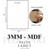 3 mm 30x30 MDF Plaka (5 ADET) - Hobi, Maket, Ahşap El Sanatları İçin Uygun (5`li Paket)