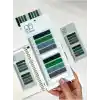 10 Renkli Cetvelli Gri ve Yeşil Tonları İndeks Sticker/İndex/Postit/Kitap Ayracı/Not Kağıdı