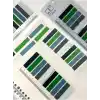 10 Renkli Cetvelli Gri ve Yeşil Tonları İndeks Sticker/İndex/Postit/Kitap Ayracı/Not Kağıdı