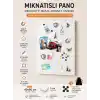Mıknatıslı Pano, Beyaz Renk, 40x60 Cm, Dekoratif Metal Magnet Panosu