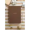 Matt Notebook A5 15x21 cm Spiralli Keten Not Defteri Kahverengi