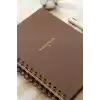 Matt Notebook A5 15x21 cm Spiralli Keten Not Defteri Kahverengi