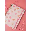Matt Notebook B5 17x24 cm Spiralli Lastikli Kareli Tarihsiz Not Defteri Kalp Kurabiyeler