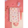Matt Notebook B5 17x24 cm Spiralli Lastikli Kareli Tarihsiz Not Defteri Kalp Kurabiyeler