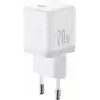 Baseus 20W Hızlı Şarj Cihazı, Palm 1C USB-C Duvar Adaptörü, BCT Soğutma Teknolojisi ve Akıllı Çip Koruması, Kompakt Şarj Başlığı, Beyaz