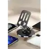 Rever Masaüstü Telefon Tutucu Metal Katlanabilir 360° Ayarlanabilir Yükseklik ve Açı Ayarlı