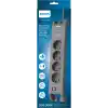 PHILIPS SPN4140GA/62, 4 Soket, Akım Korumalı Priz, 2400 Joules, 2Mt Kablo, 1xUsb-C PD 20W Hızlı Şarj, 2xUsb-A QC 18W, (Gri)