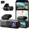 BOTSLAB 980h 4K Ön ve Arka, 4K Araba Dash Cam Ön ve 2K Arka Kamera, Gece Görüşü, STARVIS Dash Cam, ADAS, 170° Geniş Açı, Dahili GPS ve WiFi, 24/7 Park Modu, 64 GB SD Kart Dahil