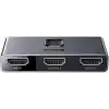 Baseus Matrix 2 in 1 Çok Fonksiyonlu Bilgisayar/Telefon HDMI Hub Adaptörü, Koyu Gri, HDMI Giriş Çıkış 4K & ARC, 4K 60 Hz Destekli, Seyahat Boy