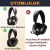 SteelSeries Arctis Nova Pro Wireless (Nova Pro Kablolu ile Uyumsuzdur!) & Nova Elite ile Uyumlu Soğutucu Jel Kulaklık Pedi - İpeksi Kumaş & Hafızalı Köpük Kulaklık Süngeri (Soğutucu Jel - Kumaş)