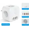 3 Ac Priz Soketli 3 USB+TYPE-C Akım Korumalı, 7 in 1 Priz, 16A Maks, 4000W