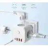 3 Ac Priz Soketli 3 USB+TYPE-C Akım Korumalı, 7 in 1 Priz, 16A Maks, 4000W