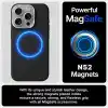 Minesk iPhone 17 Pro / 18 Pro için MagSafe ile Uyumlu Çizilmeyen ve Parmak İzi Tutmayan Deri Görünümlü Metal Tuşlu ve Metal Lens Çerçeveli Hybrid Silikon Kılıf (Siyah, 17 Pro/18 Pro)