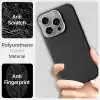 Minesk iPhone 17 Pro / 18 Pro için MagSafe ile Uyumlu Çizilmeyen ve Parmak İzi Tutmayan Deri Görünümlü Metal Tuşlu ve Metal Lens Çerçeveli Hybrid Silikon Kılıf (Siyah, 17 Pro/18 Pro)