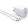 Syrox PD25T Q3.0 Pd 25W Type-C To Type-C Hızlı Şarj Aleti Set Beyaz