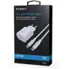 Syrox PD25T Q3.0 Pd 25W Type-C To Type-C Hızlı Şarj Aleti Set Beyaz