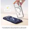 Minesk iPhone 17 Pro / 18 Pro için Özel Geliştirilmiş Kamera Çerçevesini de Koruyan, Arkası Şeffaf Polikarbonat Kenarları Silikon Magsafe ile Uyumlu Kılıf Akıllı Tasarım Kapak (Mavi, 17 Pro/18 Pro)