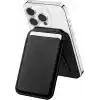 URUCHI Mag-Safe Standlı Manyetik Cüzdan iPhone 17/16/15/14/13/12 Serileri ile Uyumlu, Güçlü Mıknatıslı Kartlık, RFID Korumalı, Premium Deri, 3 Kart Kapasiteli, İnce ve Hafif Tasarım – Siyah