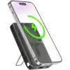 Magnetic Power Bank 10000 mAh Kablosuz Hızlı Şarj MagSafe Uyumlu LED Ekranlı, 22.5W PD QC Taşınabilir Şarj Cihazı, Standlı, Type-C USB Powerbank Güç Kaynağı YEŞİL