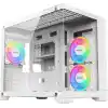 Nova Beyaz 3 Rgb Fanlı Temperli Cam Panel Boş m-ATX Gaming Oyuncu Bilgisayar Kasası