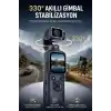 Robeve 4K Ultra Hd Gimbal Aksiyon Kamerası Aı Yüz Takipli Wifi Bağlantılı 330° Otomatik Stabilizasyonlu Taşınabilir Vlog ve Içerik Üretici Kamerası 75MP Fotoğraf Destekli Profesyonel Cep Kamerası