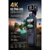 Robeve 4K Ultra Hd Gimbal Aksiyon Kamerası Aı Yüz Takipli Wifi Bağlantılı 330° Otomatik Stabilizasyonlu Taşınabilir Vlog ve Içerik Üretici Kamerası 75MP Fotoğraf Destekli Profesyonel Cep Kamerası