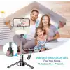 Çıkarılabilir Dolgu Işıklı Sabit Selfie Çubuğu Tripod, iPhone, Samsung, Huawei, Sony ve Diğer Akıllı Telefonlar için Kablosuz Uzaktan Kumandalı 360 ° Dönebilen Genişletilebilir Cep Telefonu Tripodu