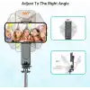 Çıkarılabilir Dolgu Işıklı Sabit Selfie Çubuğu Tripod, iPhone, Samsung, Huawei, Sony ve Diğer Akıllı Telefonlar için Kablosuz Uzaktan Kumandalı 360 ° Dönebilen Genişletilebilir Cep Telefonu Tripodu