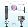 Çıkarılabilir Dolgu Işıklı Sabit Selfie Çubuğu Tripod, iPhone, Samsung, Huawei, Sony ve Diğer Akıllı Telefonlar için Kablosuz Uzaktan Kumandalı 360 ° Dönebilen Genişletilebilir Cep Telefonu Tripodu