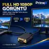 PrimeX PX-1440 1.8 Metre HDMI to VGA Görüntü Kablosu, HDMI Çıkıştan VGA Monitör Projeksiyona Dönüştürücü, PC Laptop PS5 Xbox Uyumlu, Full HD, Tek Yönlü
