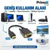 PrimeX PX-1440 1.8 Metre HDMI to VGA Görüntü Kablosu, HDMI Çıkıştan VGA Monitör Projeksiyona Dönüştürücü, PC Laptop PS5 Xbox Uyumlu, Full HD, Tek Yönlü