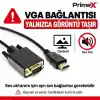 PrimeX PX-1440 1.8 Metre HDMI to VGA Görüntü Kablosu, HDMI Çıkıştan VGA Monitör Projeksiyona Dönüştürücü, PC Laptop PS5 Xbox Uyumlu, Full HD, Tek Yönlü