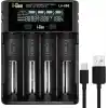 I-Gen Batteries Lii-800 Akıllı Li-ion Pil Şarj Cihazı, Type-C Girişli, LCD Ekranlı, 4 Slot Şarj, Li-ion & Ni-MH Uyumlu (18650/21700 / AA/AAA)