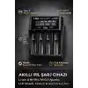 I-Gen Batteries Lii-800 Akıllı Li-ion Pil Şarj Cihazı, Type-C Girişli, LCD Ekranlı, 4 Slot Şarj, Li-ion & Ni-MH Uyumlu (18650/21700 / AA/AAA)