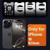 URUCHI Güçlü Manyetik Telefon Kılıfı, [Mag-Safe ile Uyumlu] [Askeri Düzey Düşme Koruması] [Güçlü Silikon Kenarlar] İnce Yarı Saydam Mat Koruyucu Kılıf (Siyah, iPhone 15 6,1 inç)