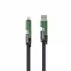 PDAteknoloji 2 in 2 65w USB Type-C ve Lighting ile Uyumlu Örgülü Şarj Ve Data Kablosu - 1.5m Siyah AZ-B10th (CAR PLAY DESTEKLER)