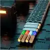 PDAteknoloji 2 in 2 65w USB Type-C ve Lighting ile Uyumlu Örgülü Şarj Ve Data Kablosu - 1.5m Siyah AZ-B10th (CAR PLAY DESTEKLER)