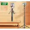Coverzone Profesyonel Tripod Ve Selfie Çubuğu L16 Bluetooth Uzaktan Kumandalı 153 cm Cep Telefonu Yüksekliği Ayarlanabilir Masaüstü Portatif Taşınabilir İç Dış Mekan Evde Tatilde Kampda Kullanım Uygun