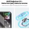 Icemag 3 Soğutucu Fanlı Standlı 10000 mAh Qi2 25W MagSafe Uyumlu Şeffaf Powerbank, Dahili Kablolu Hızlı Şarj Cihazı