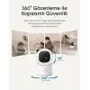 Anker eufy Security Indoor Kamera C220, 2K Netlik, 360° Yatay Görünümle, Yapay Zeka İzleme ve Hareket Algılama, İki Yönlü Ses, Anker Türkiye Garantili