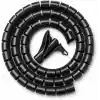 Orret Home 1,5 Metre 25 mm Kablo Koruyucu Spiral Siyah, Kablo Düzenleyici Organizer, Kablo Toplayıcı Sarma Spirali, Esnek Kablo Kanalı ve Kablo Gizleyici Koruma Kılıfı