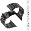 Minesk Apple Watch ile Uyumlu Metal Kordon 42mm 44mm 45mm 46mm 49mm (Siyah)