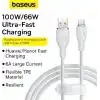 Baseus Pudding Hızlı Şarj Özellikli Type-C Kablo 100W, 1.2 Metre, Beyaz
