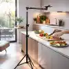 Coverzone Profesyonel 190cm Ayarlanabilir Alüminyum Çekim Tripod Stand – 77-190 cm Yükseklik, 2 Eklemli Telefon Tutucu, Dikey Yatay Çekim Uyumlu, Canlı Yayın ve İçerik Üretim Standı, HO70, Siyah