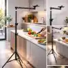 Coverzone Profesyonel 190cm Ayarlanabilir Alüminyum Çekim Tripod Stand – 77-190 cm Yükseklik, 2 Eklemli Telefon Tutucu, Dikey Yatay Çekim Uyumlu, Canlı Yayın ve İçerik Üretim Standı, HO70, Siyah