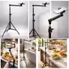 Coverzone Profesyonel 190cm Ayarlanabilir Alüminyum Çekim Tripod Stand – 77-190 cm Yükseklik, 2 Eklemli Telefon Tutucu, Dikey Yatay Çekim Uyumlu, Canlı Yayın ve İçerik Üretim Standı, HO70, Siyah