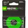 GP Batteries Recyko Pro AAA İnce Ni-Mh Şarjlı Pil, 1.2 Volt, 4lü Kart